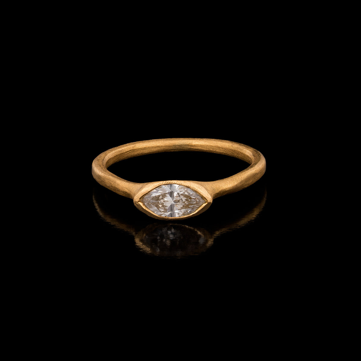 22K Gold Marquise Diamond Ring