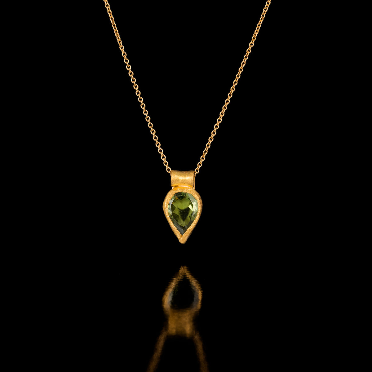 Green Tourmaline Drop Pendant