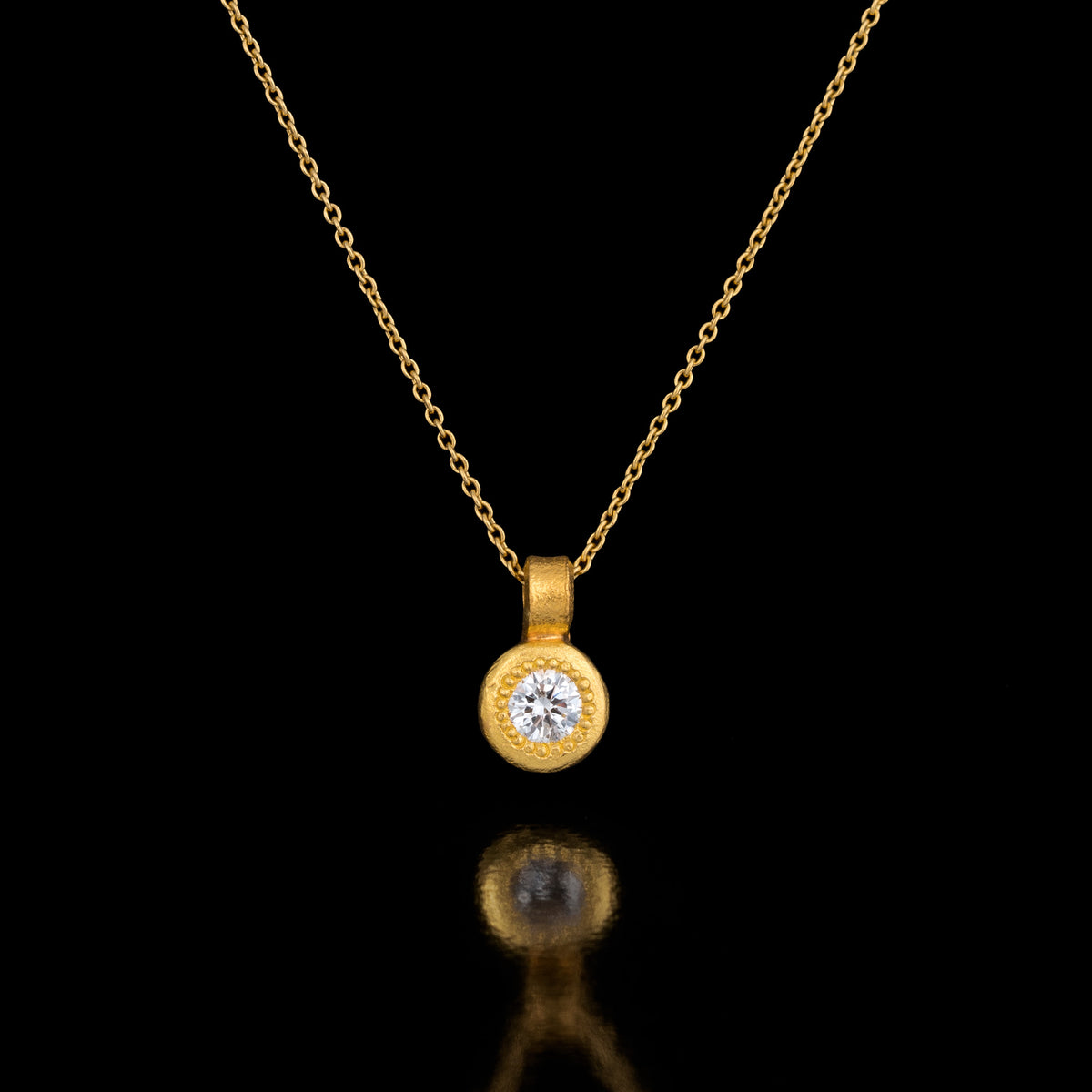 0.17CT Diamond on 22K gold pendant