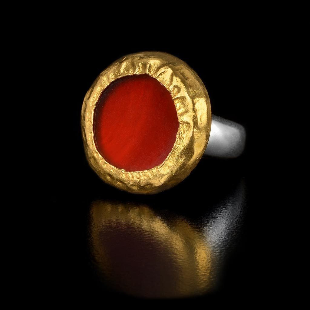 Single red deals stone ring