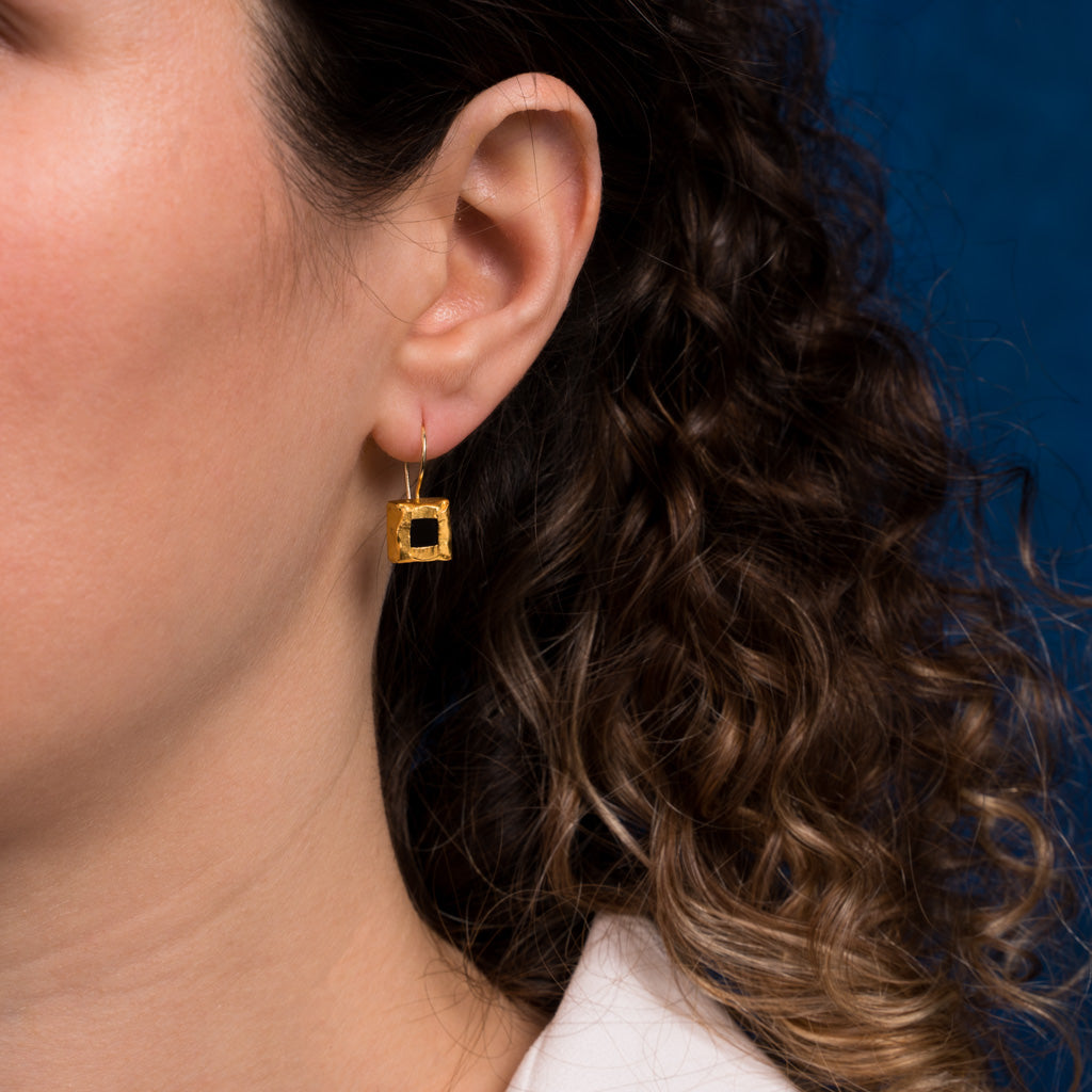 Square Onyx Earrings