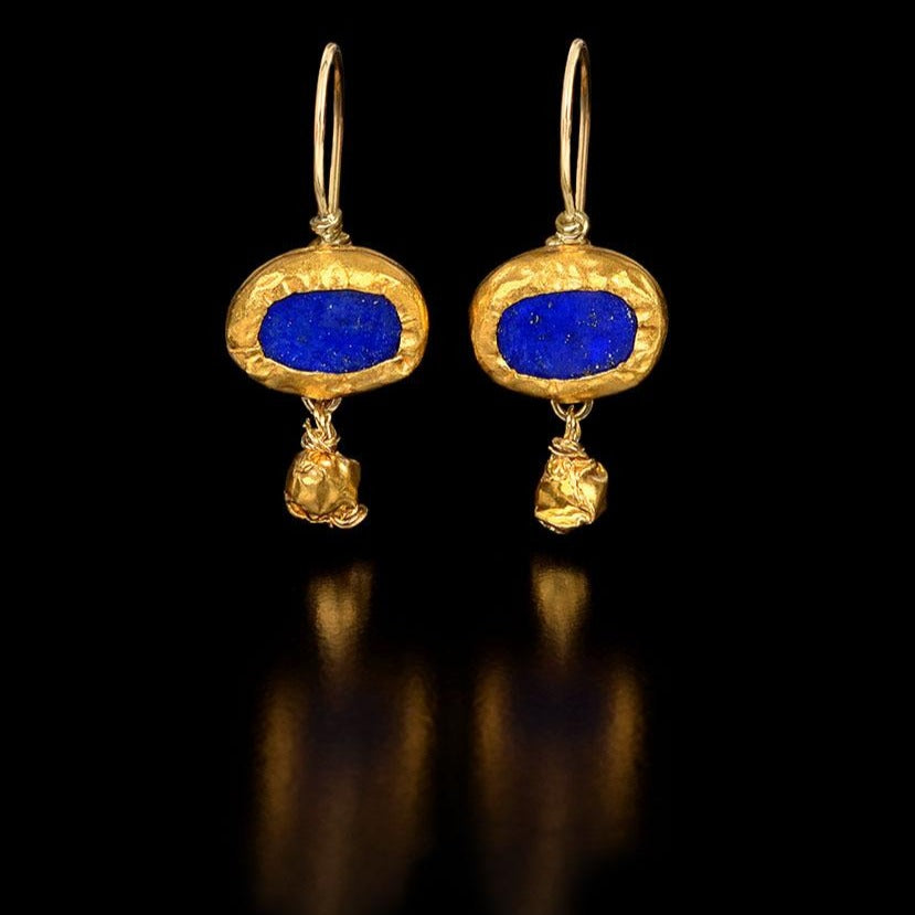 Oval Lapis Lazuli Earrings