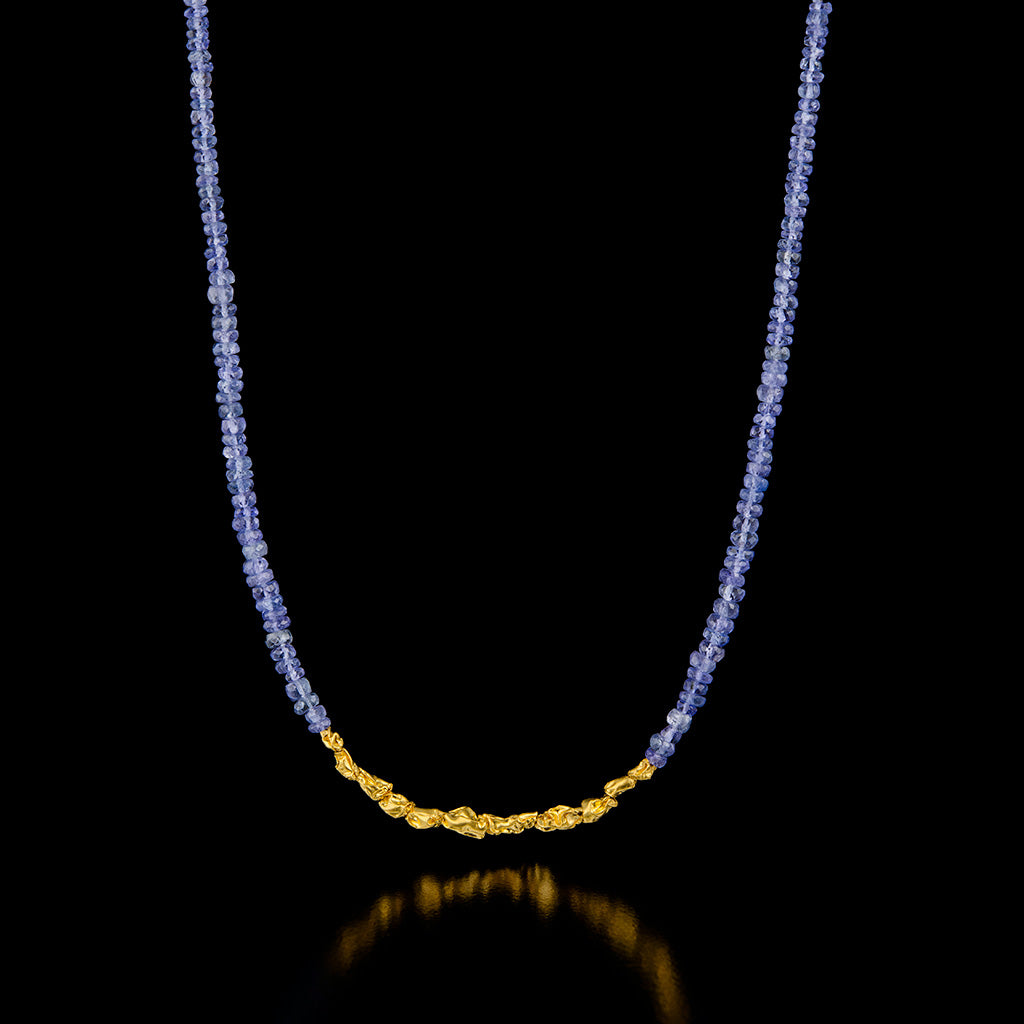 Tanzanite and Gold Nugget Necklace