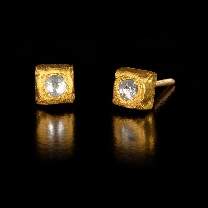 Square Rose-cut Diamond Studs