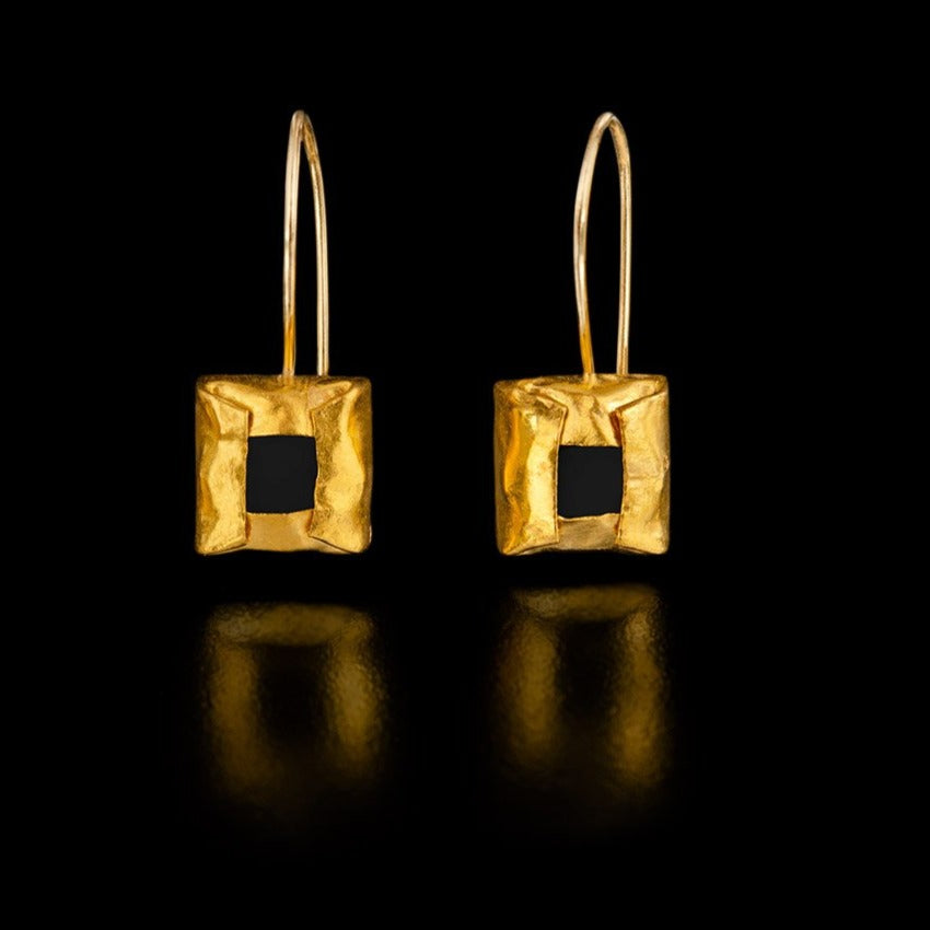 Square Onyx Earrings